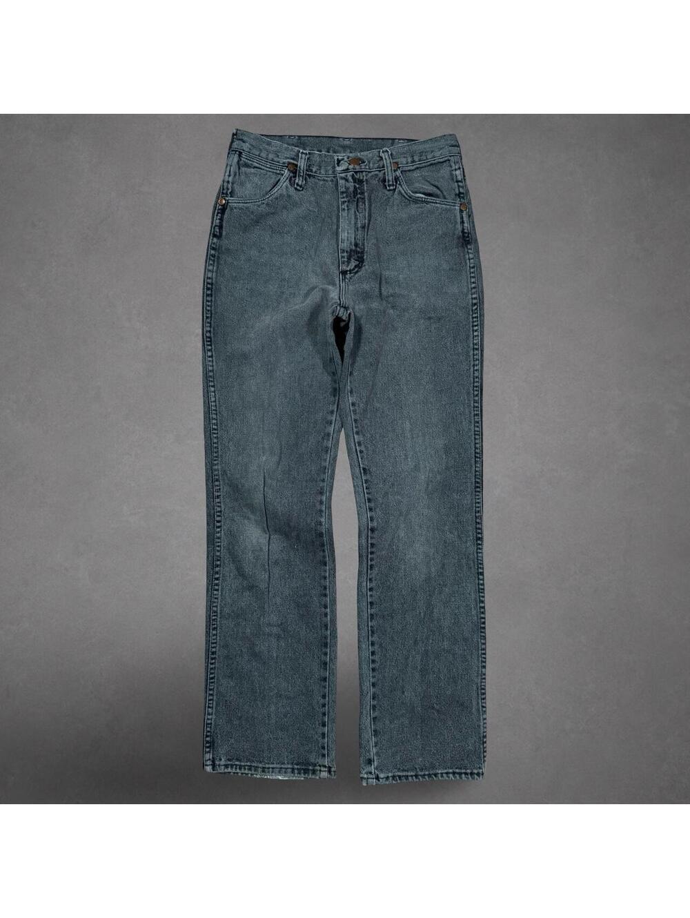 Wrangler Vintage Faded Black Gray Straight Leg Jeans